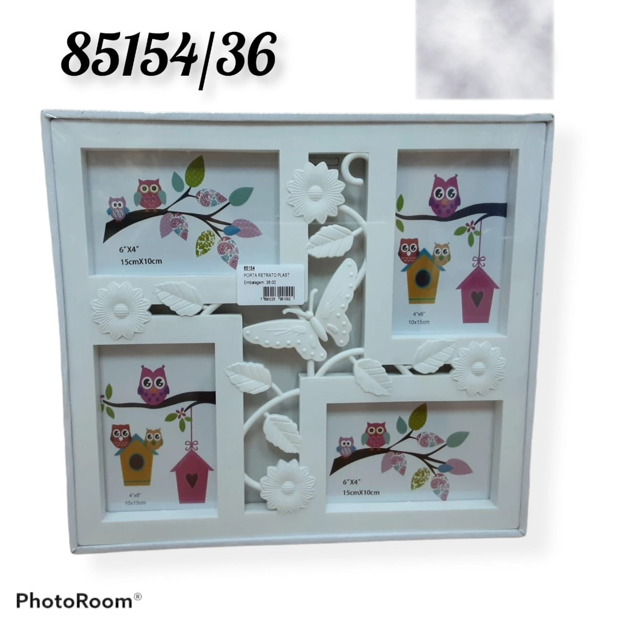 Porta Retrato Borboleta Plastico 4 Fotos 10x15cm 85154 Sutt