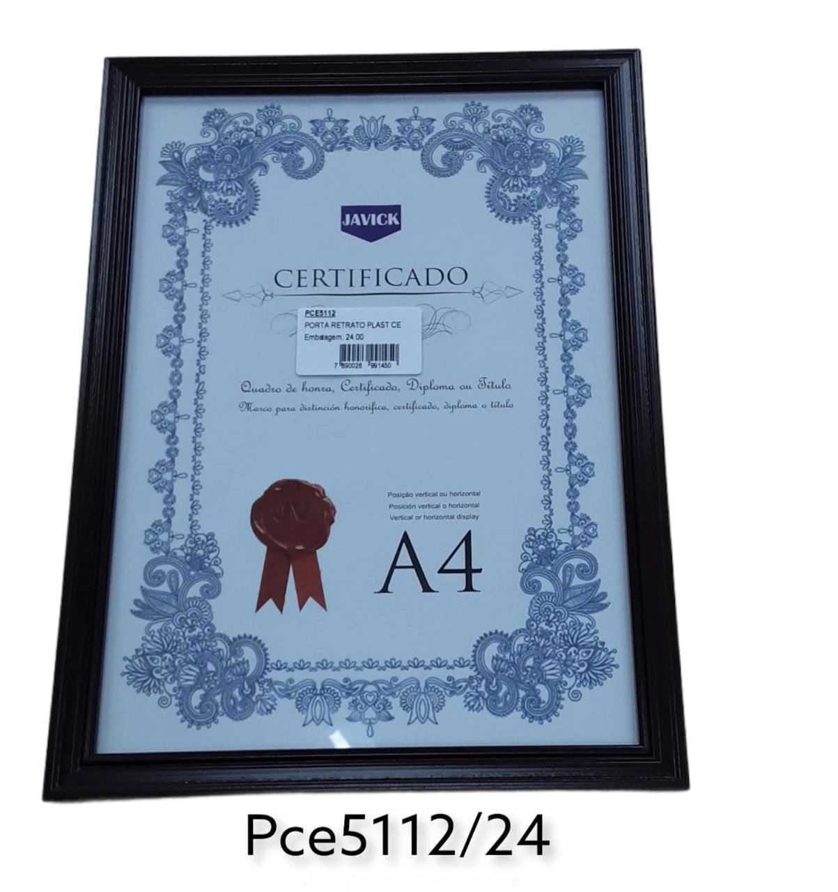 Porta Retrato Plastico Certificado A4/pce5112/sutt