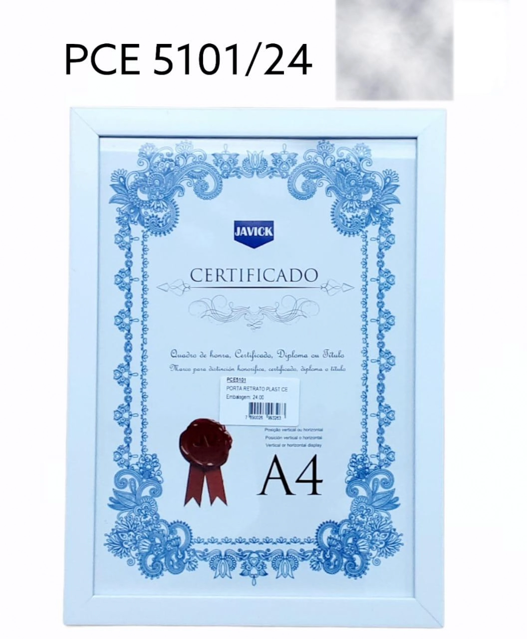 Porta Retrato Plastico Certificado A4/pce5101/sutt