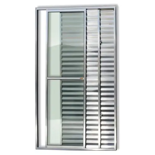 Porta Balcão 3 Folhas Aluminio Brilhante C/trinco 2.10x1.20