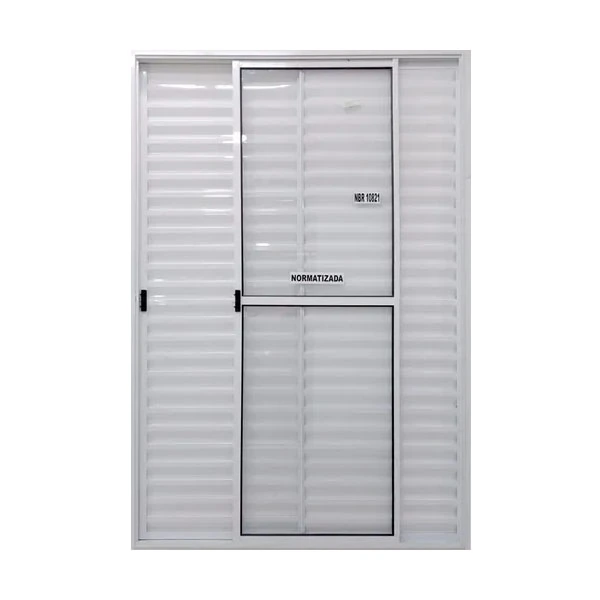 Porta Balcão 3 Folhas Aluminio Branco C/trinco 2.10x1.20