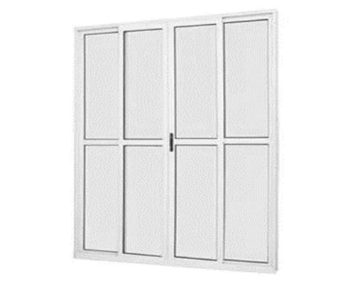 Porta Sacada 4 Folhas Aluminio Branco C/trinco 2.10x2.00