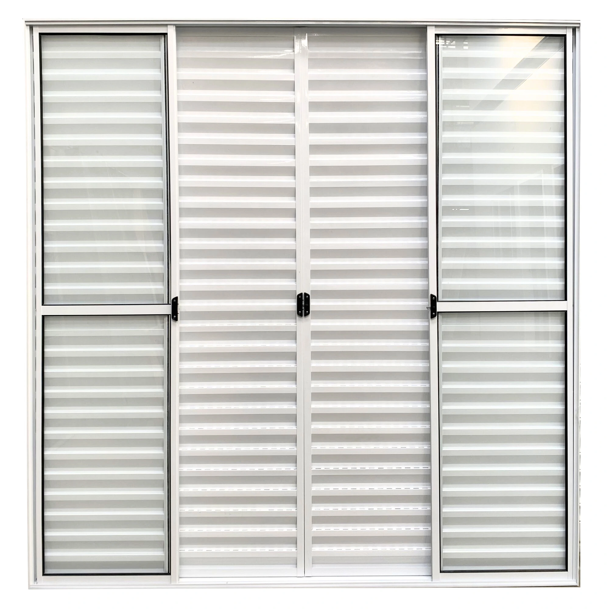 Porta Balcao 6 Folhas Aluminio Branco C/trinco 2.10x1.50