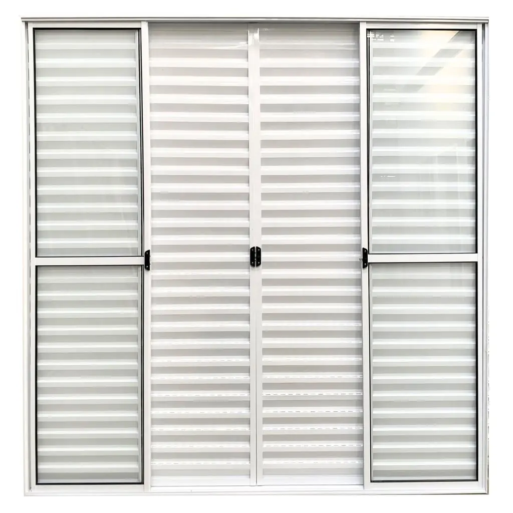 Porta Balcao 6 Folhas Aluminio Branco C/trinco 2.10x2.00