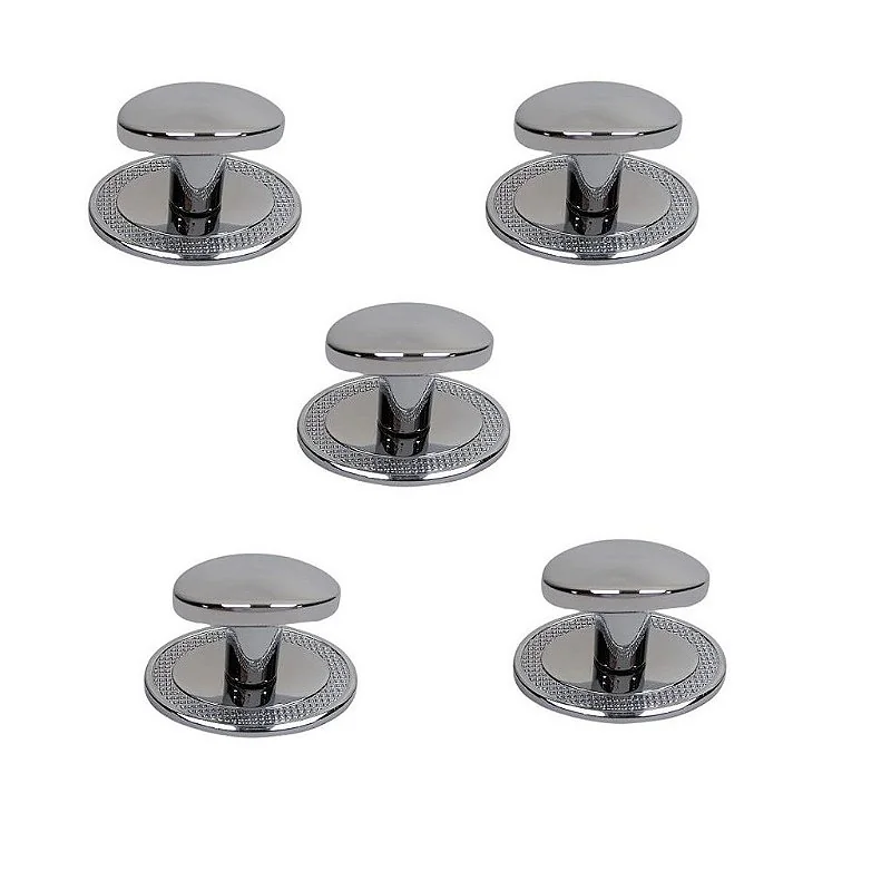Kit 5 Puxador Beetle Com Base Granada Zen Cromado