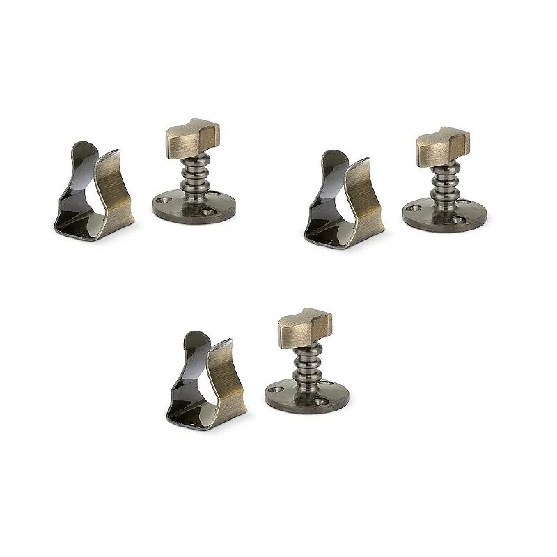 Kit 3 Prendedor Fixador 809 Batedor Porta Antique Piso Ouro Velh