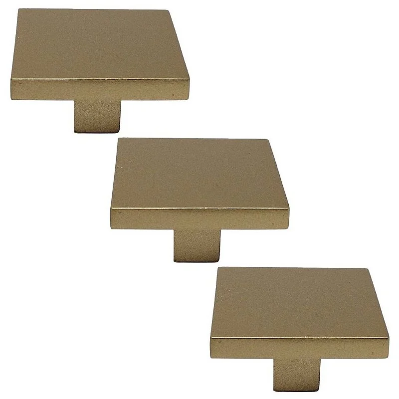 Kit 3 Puxador Dourado Matte Italy Line Il2248 Metal 25 Mm