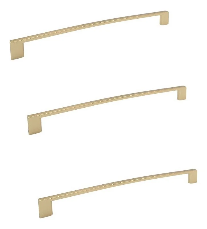 Kit 3 Puxador Dourado Fosco Il 950 Liveri Italy Metal 224mm