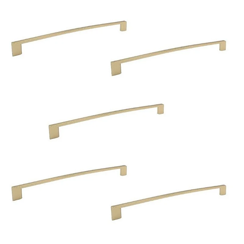 Kit 5 Puxador Dourado Fosco Il950 Liveri Italy Metal 224mm