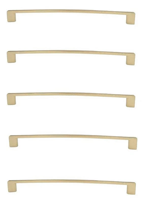 Kit 5 Puxador Dourado Fosco Il 950 Italy Line Metal 192mm