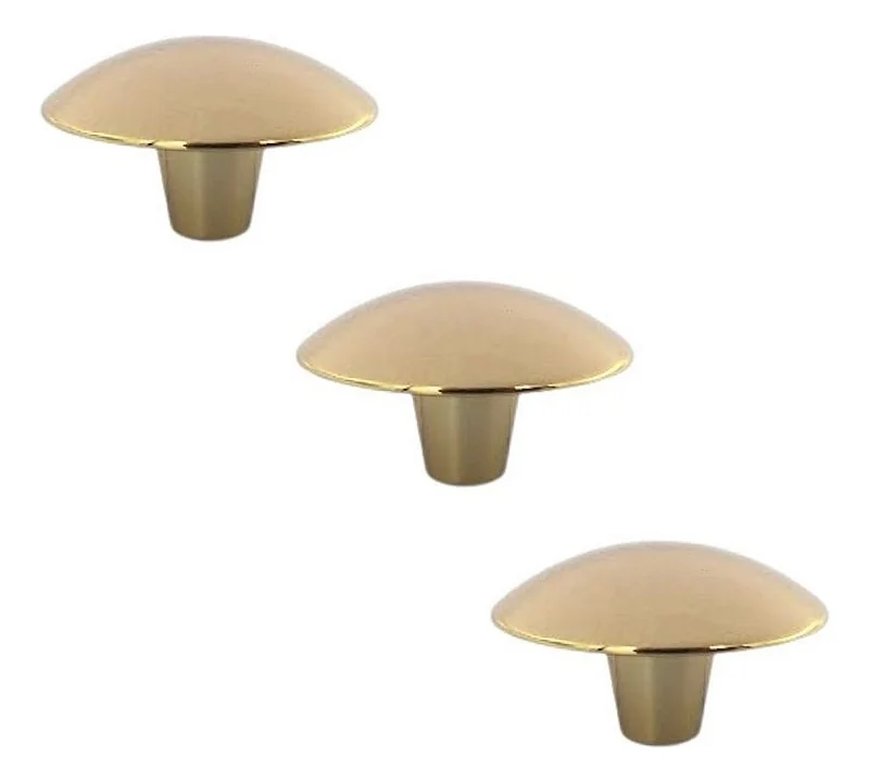 Kit 3 Puxador Orion Zen 33x20mm Gold ( Brilhante) Pequeno
