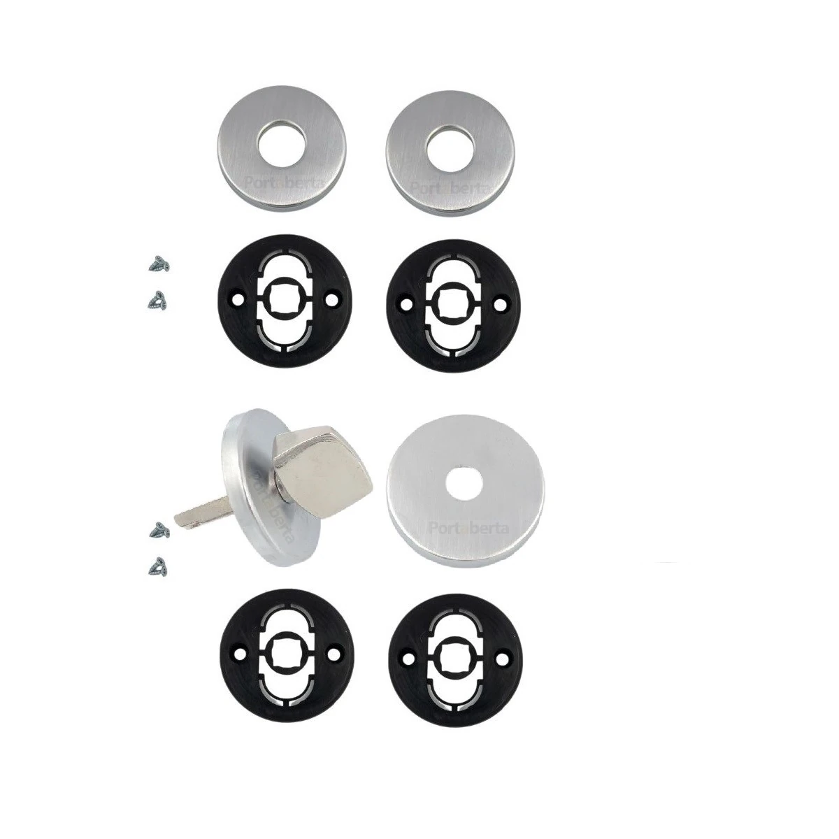 Kit Roseta Avulsa P/ Fechadura Banheiro Wc Imab Escovada Acetinada Redonda 066 Ca Tranqueta