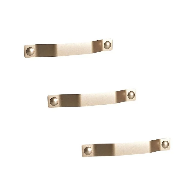 Kit 3 Puxador Nord Alça 160 Mm Dourado Matte Zen Zp1843.955