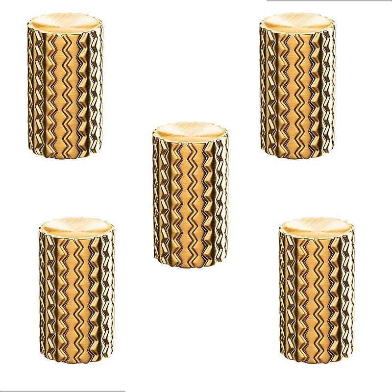 Kit 5 Puxador Zigrinato Il1780 18x30 Ponto Bronze Esc