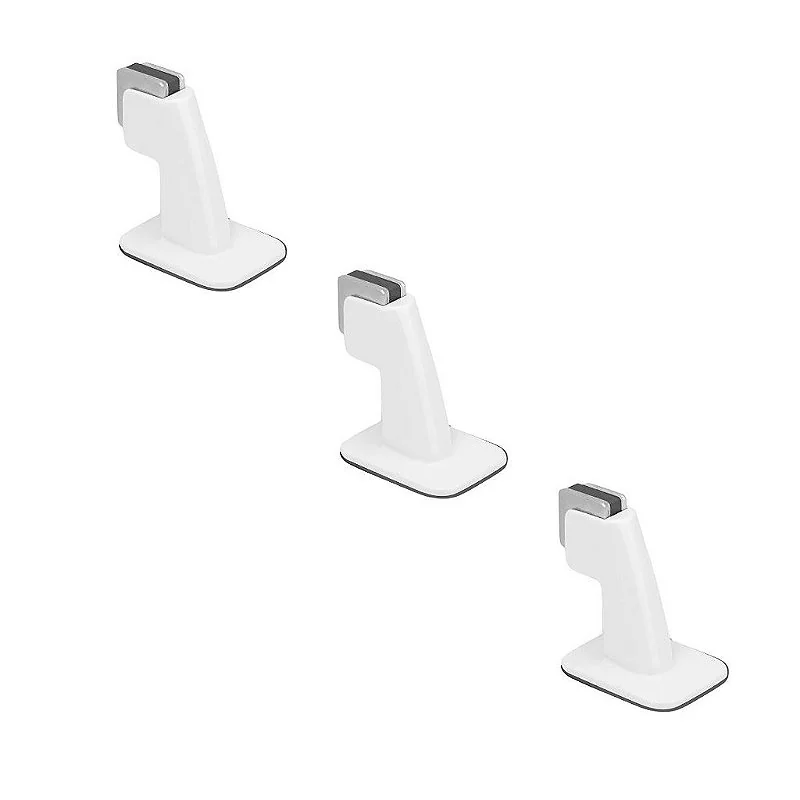 Kit 3 Prendedor Trava Porta 804 Magnetico Adesivo Branco Imab