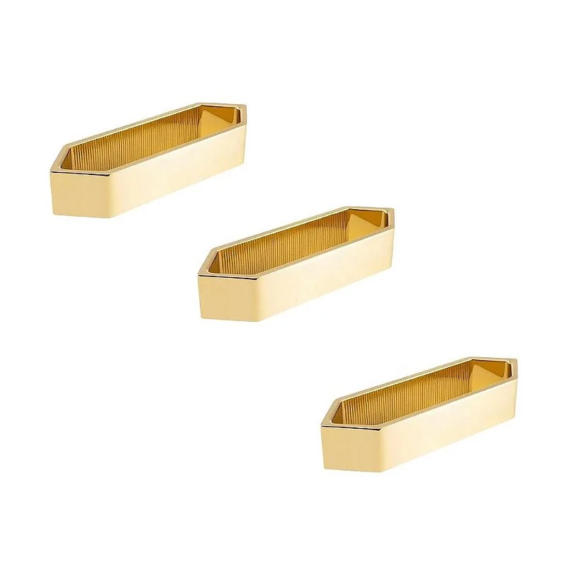 Kit 3 Puxador Moveis Elemento M 48mm Gold Dourado Brilhante