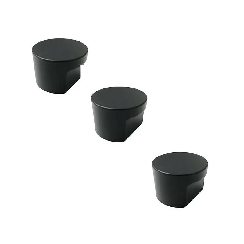 Kit 3 Puxador Moveis Radio Medio 16mm Preto Zen Ponto