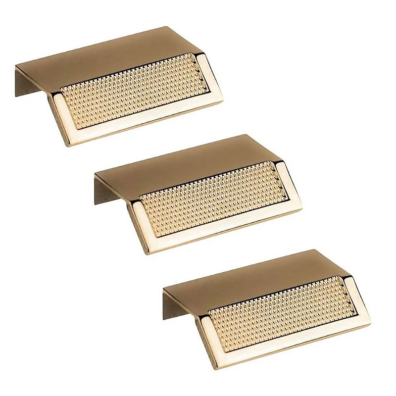 Kit 3 Puxador Citizen 45 Graus P Gold Dourado Brilhante Zen