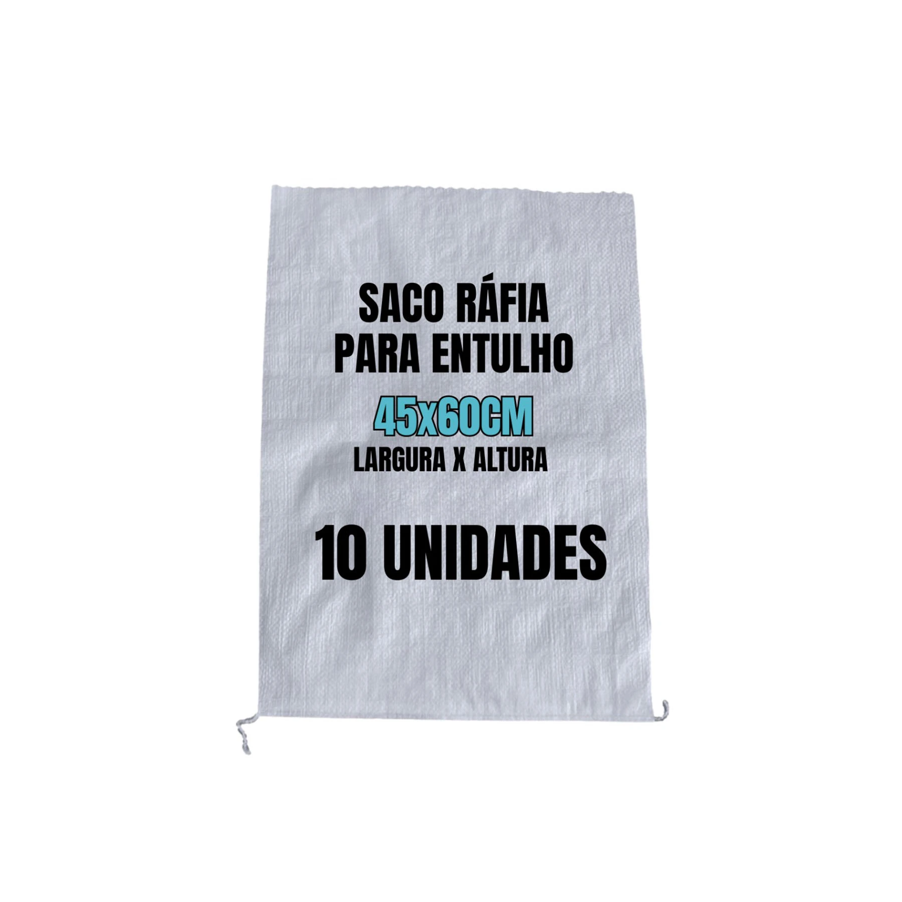 Saco de Entulho em Ráfia 45x60cm 10 Unidades Sacaria ISAC