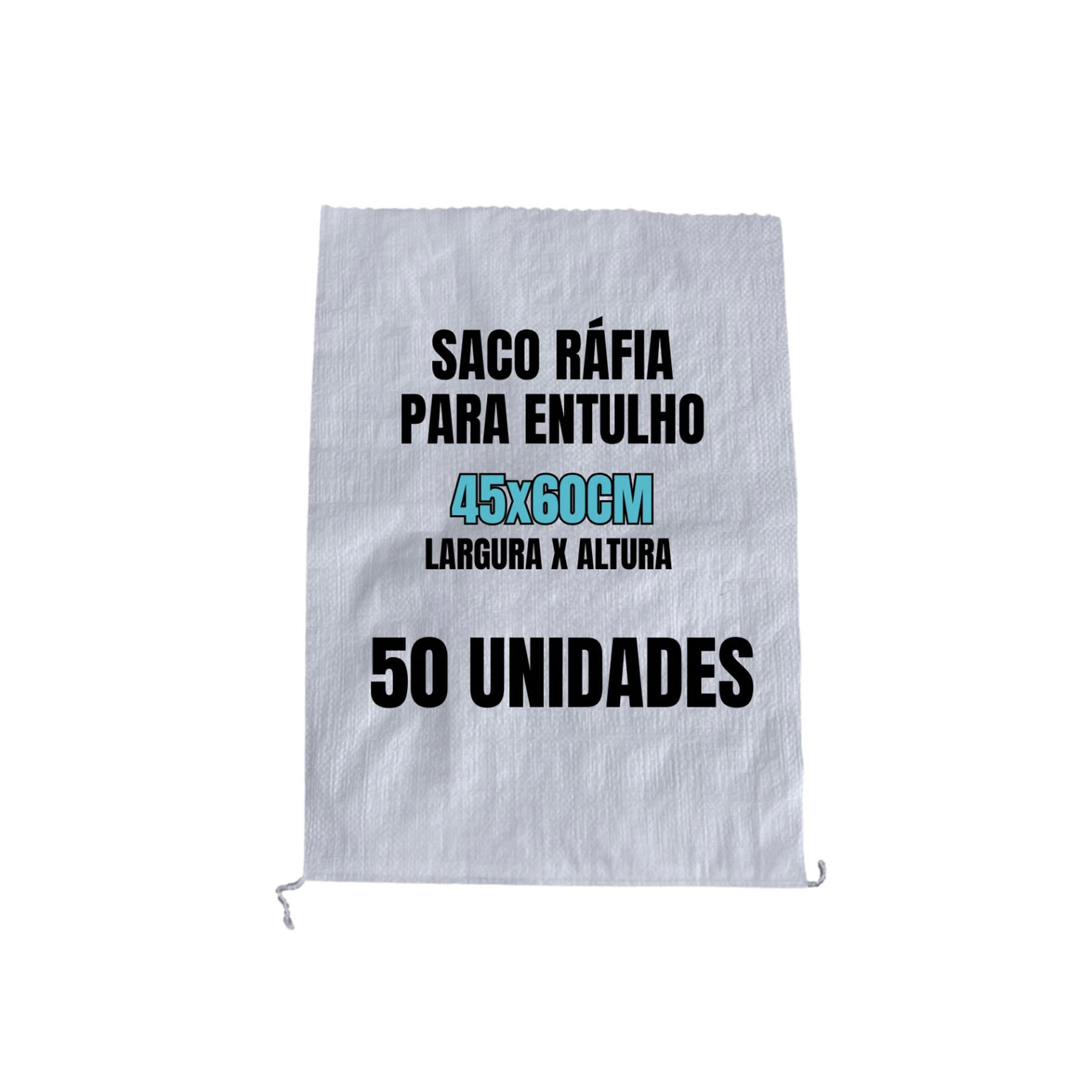 Saco de Entulho em Ráfia 45x60cm 50 Unidades Sacaria ISAC