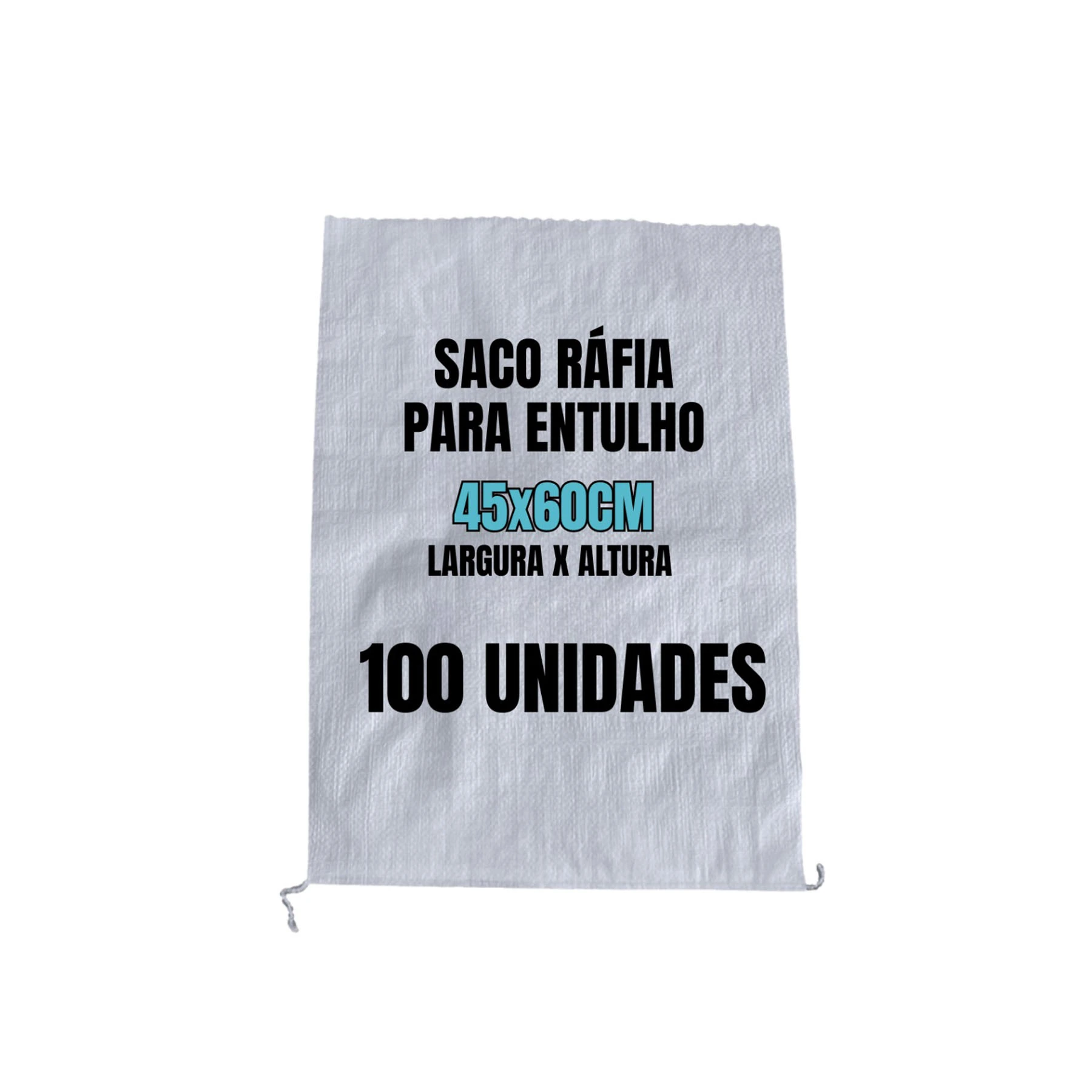 Saco de Entulho em Ráfia 45x60cm 100 Unidades Sacaria ISAC