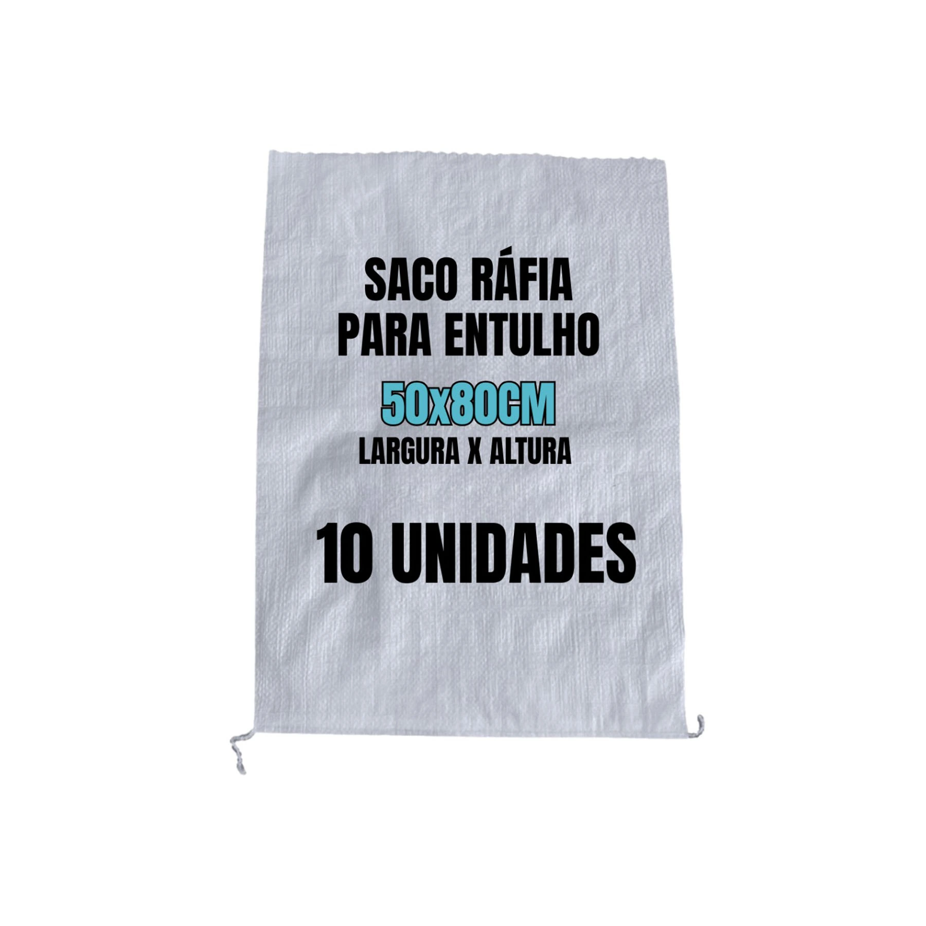 Saco de Entulho em Ráfia 50x80cm 10 Unidades Sacaria ISAC