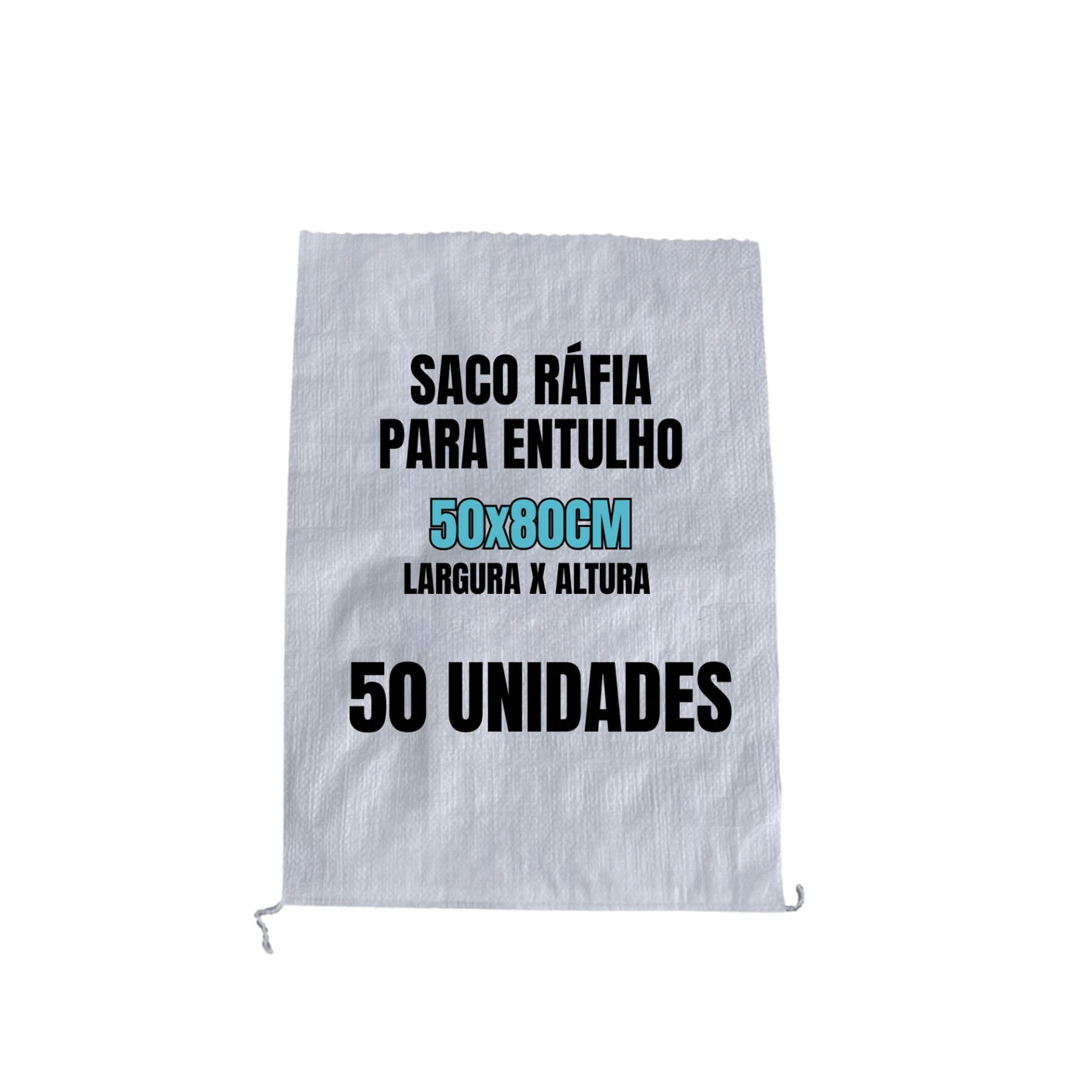 Saco de Entulho em Ráfia 50x80cm 50 Unidades Sacaria ISAC
