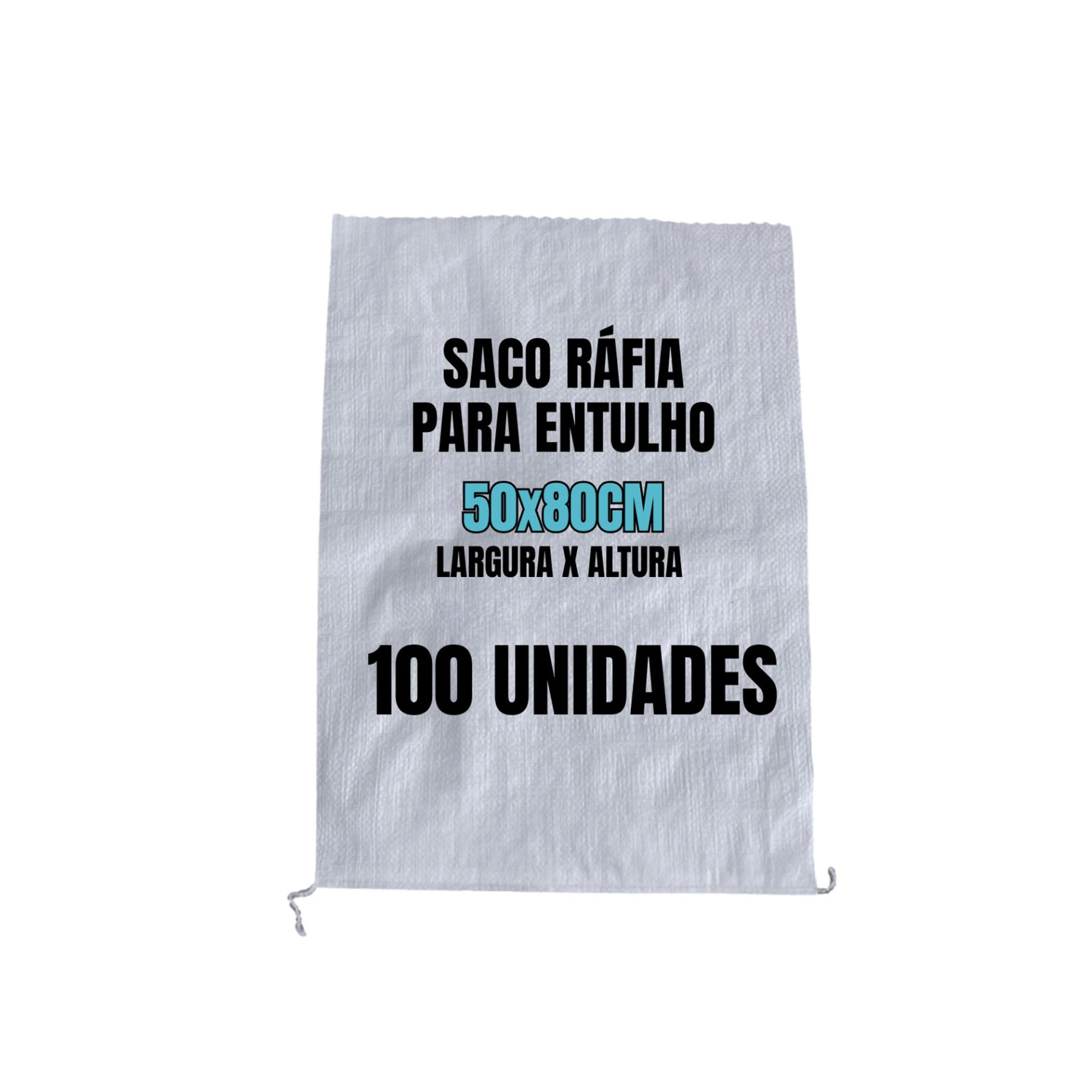 Saco de Entulho em Ráfia 50x80cm 100 Unidades Sacaria ISAC