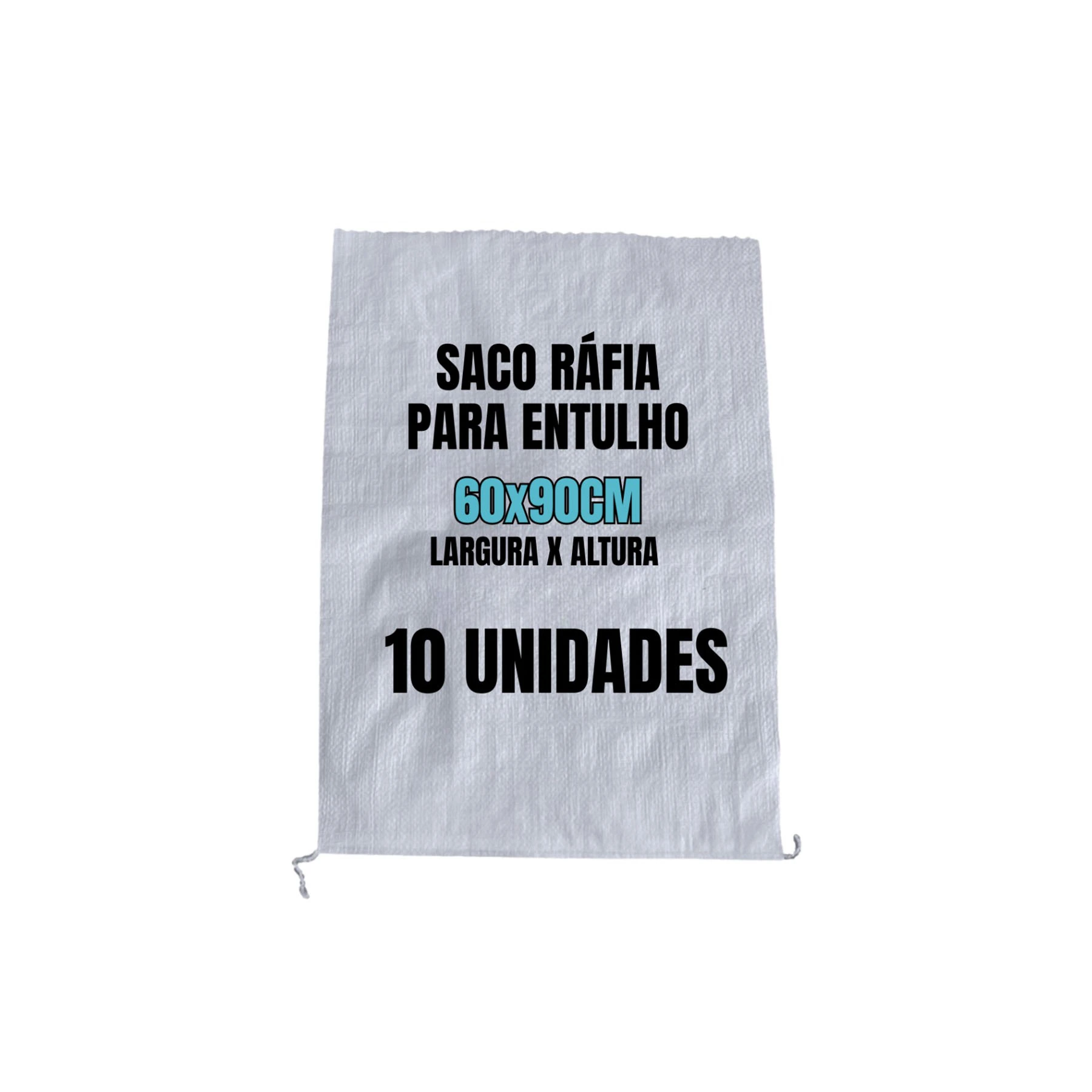 Saco de Entulho em Ráfia 60x90cm 10 Unidades Sacaria ISAC