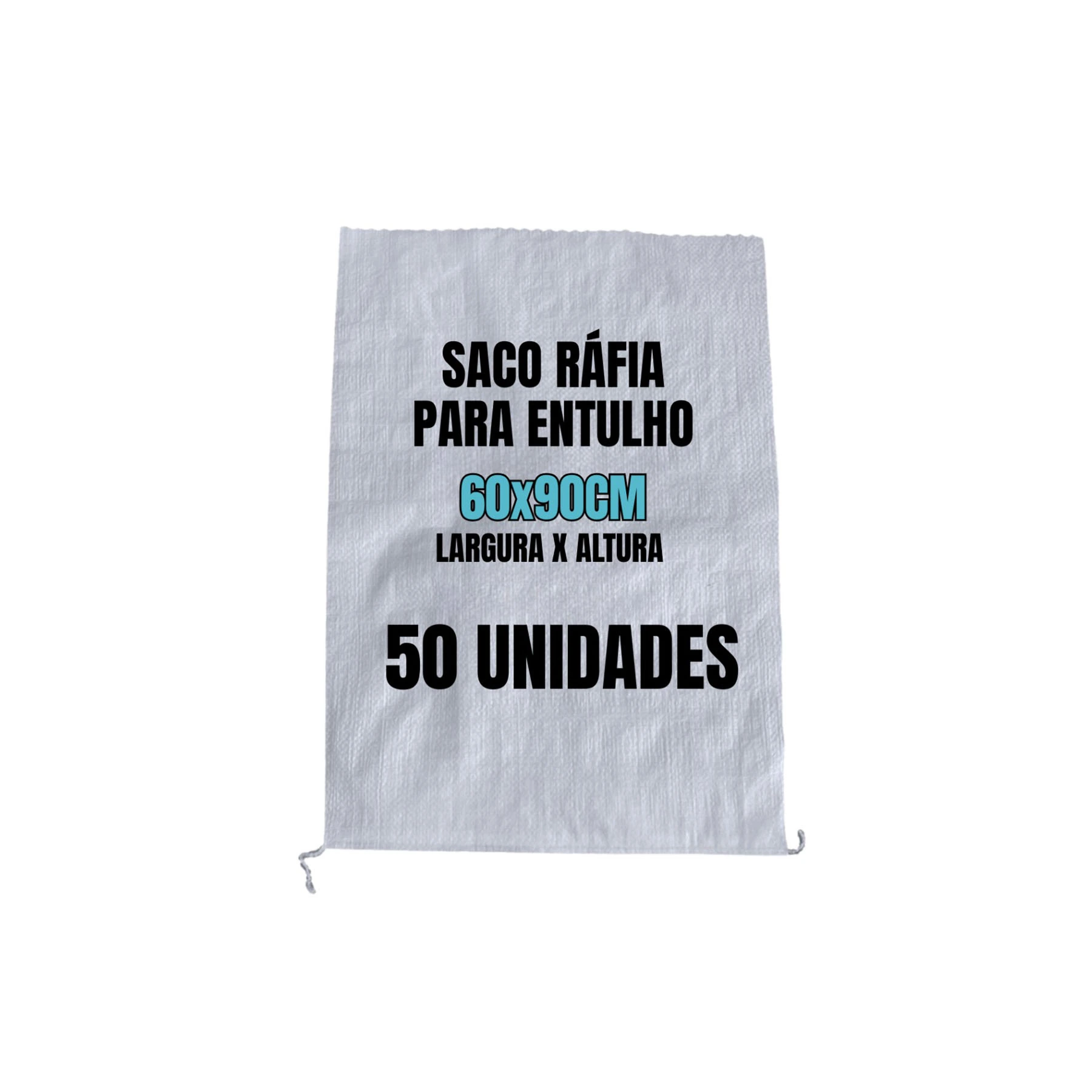 Saco de Entulho em Ráfia 60x90cm 50 Unidades Sacaria ISAC