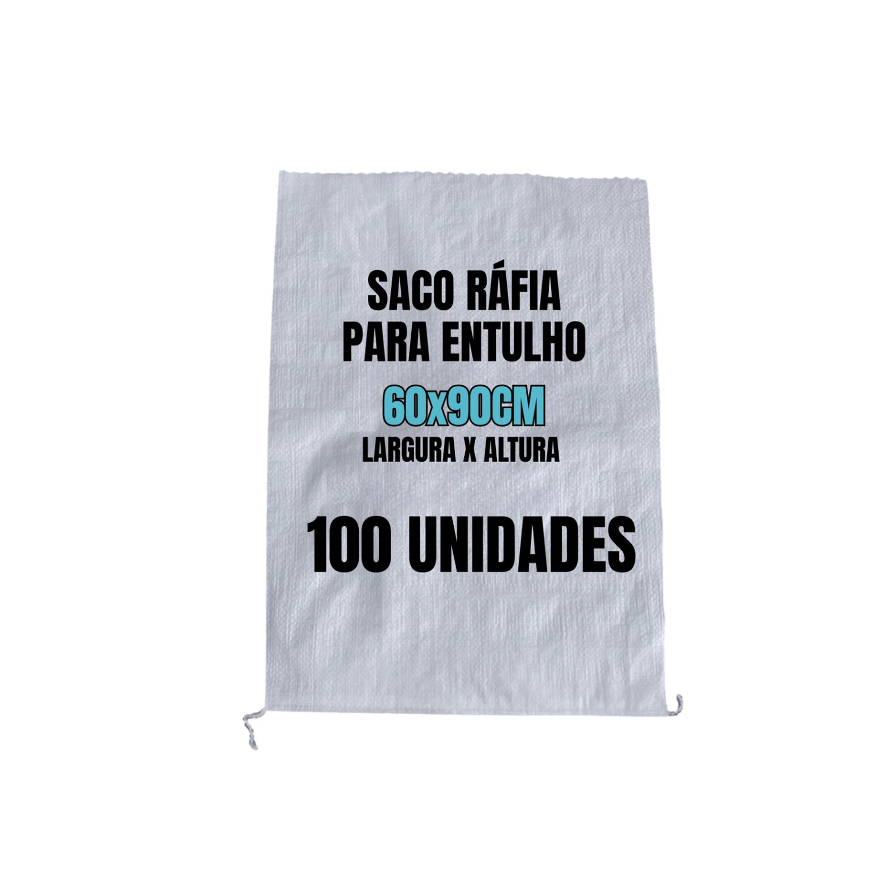 Saco de Entulho em Ráfia 60x90cm 100 Unidades Sacaria ISAC