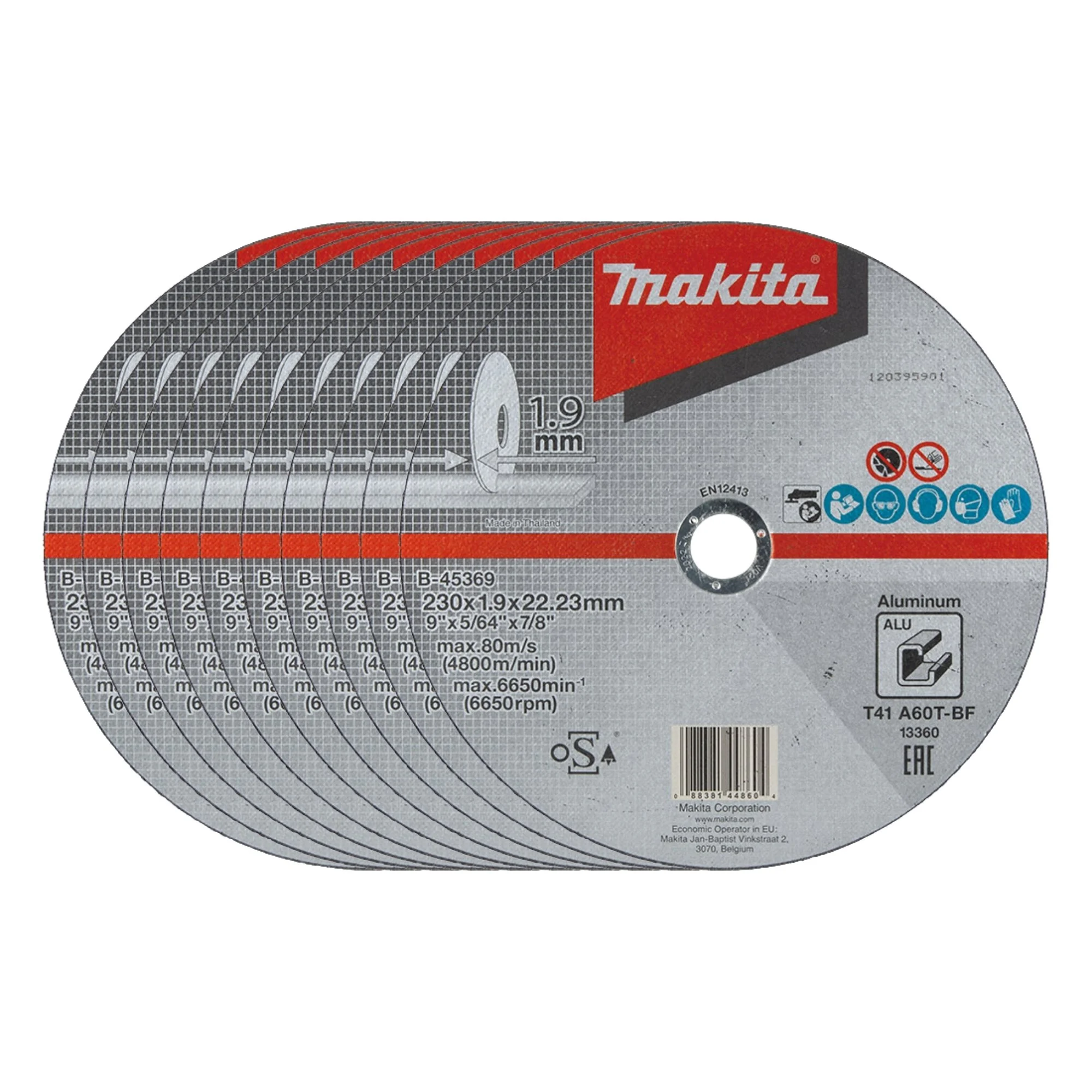 Disco De Corte Para Aluminio 230mm Makita B-45369 - 50 Unidades