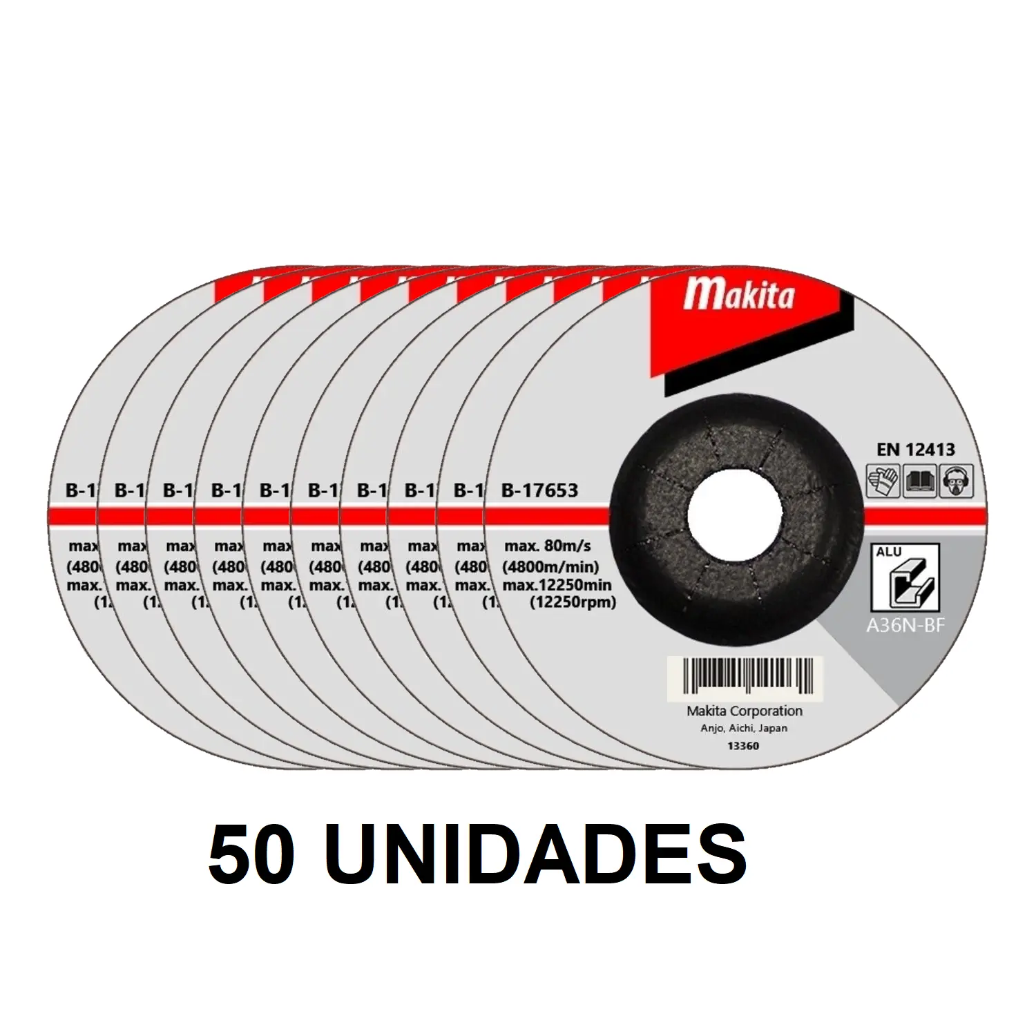 Disco De Desbaste Para Aluminio 125mm Makita B-17653 - 50 Unidades