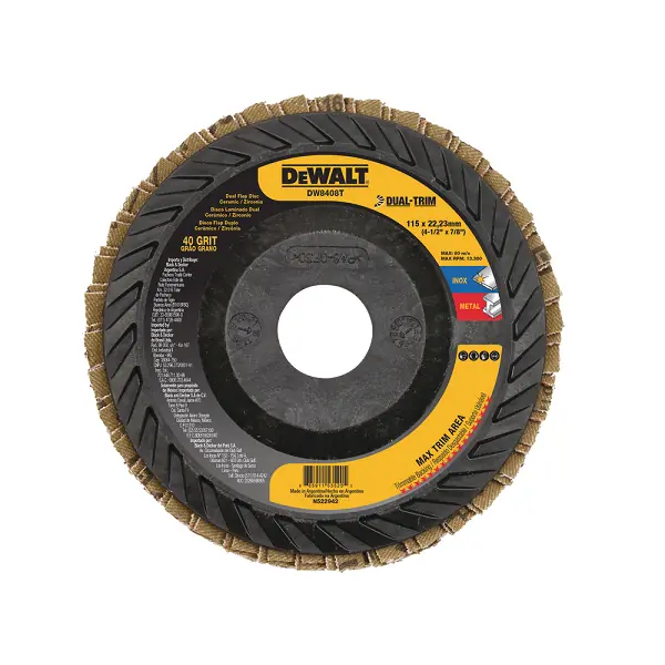 Disco De Lixa Flap 4.1/2  X 22mm Para Metais/inox Dewalt Dw8408t Grão 40 Kit 10 Unidades