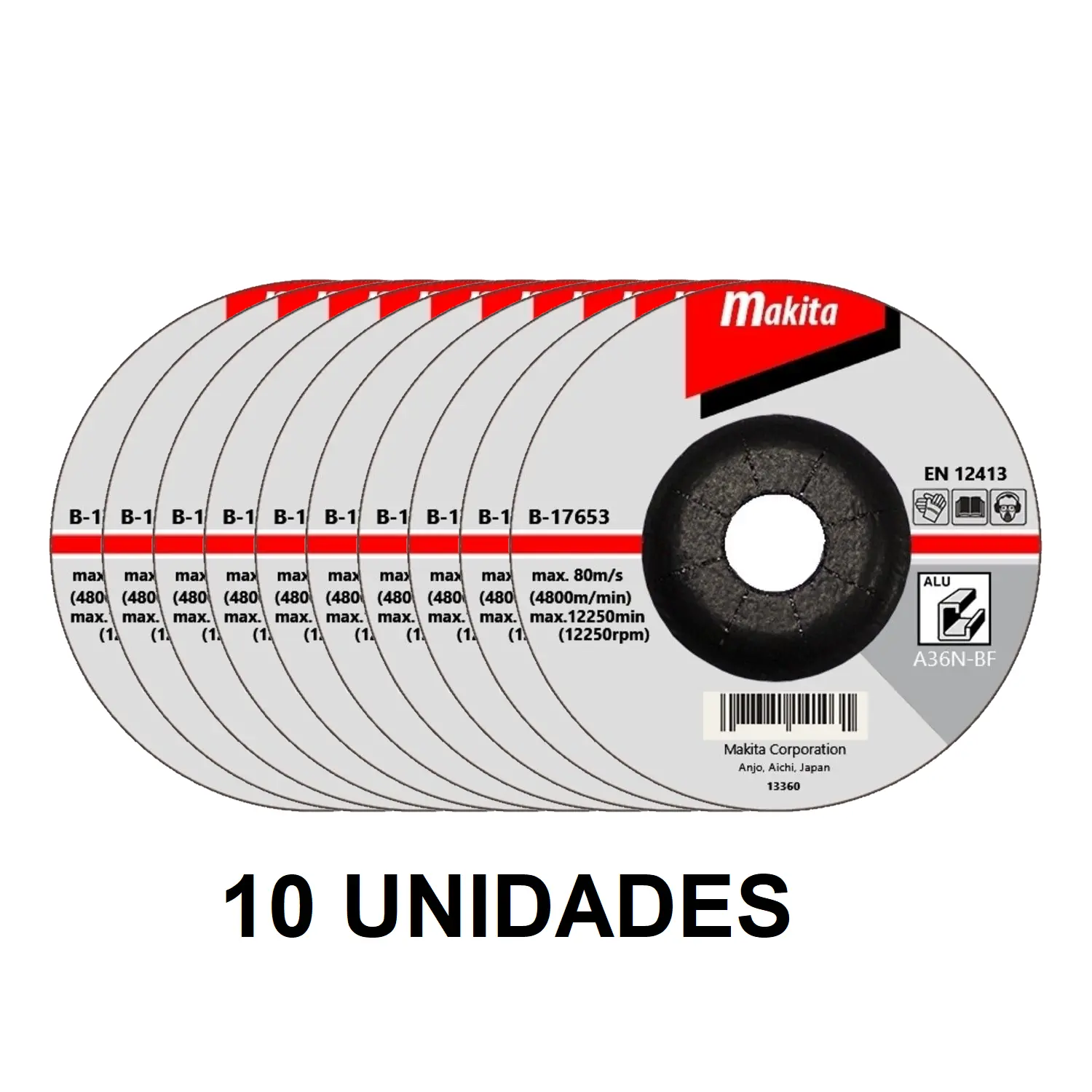 Disco De Desbaste Para Aluminio 125mm Makita B-17653 - 10 Unidades