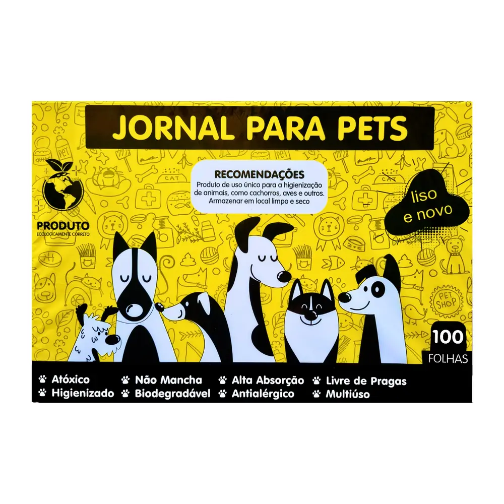 Tapete Higiênico Jornal Liso Para Pets 100 Folhas295680