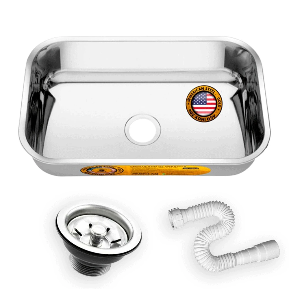 Cuba Pia N° 2 Gold 304 Cozinha Inox American Steel 56x34x17