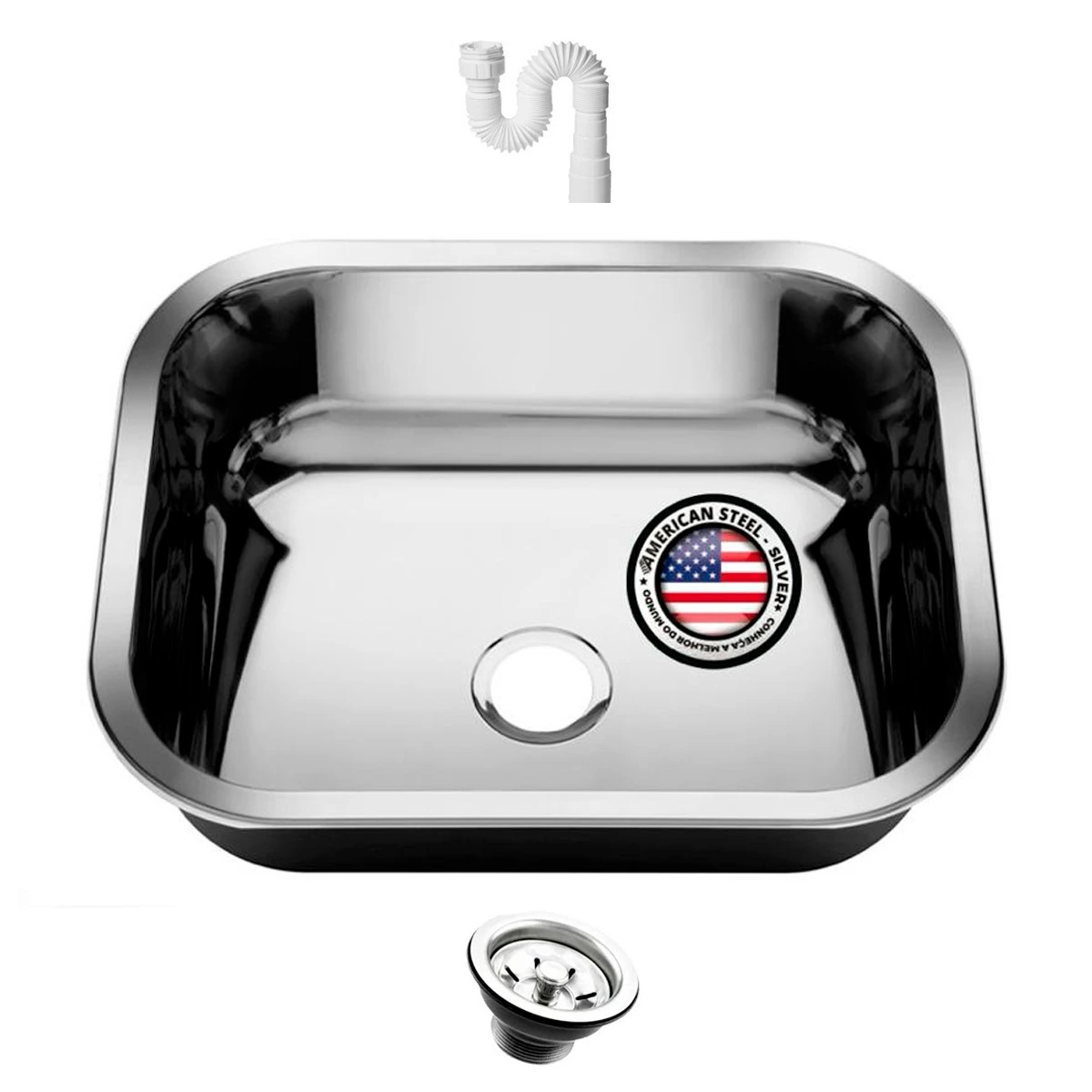 Cuba Inox N°0-17 Extra Funda 40x34x17 + Válvula + Sifão