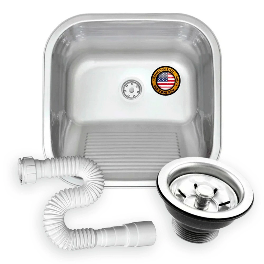 Tanque Inox 40x34 Fosco  304 - Sobrepor E Embutir + Válvula