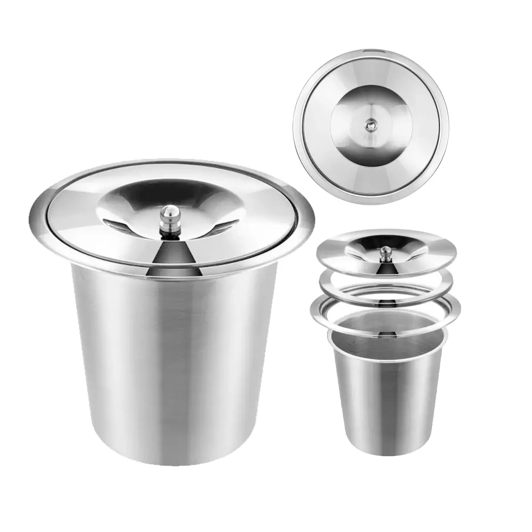 Lixeira As Pia Cozinha Embutir Em Inox Não Enferruja 3l