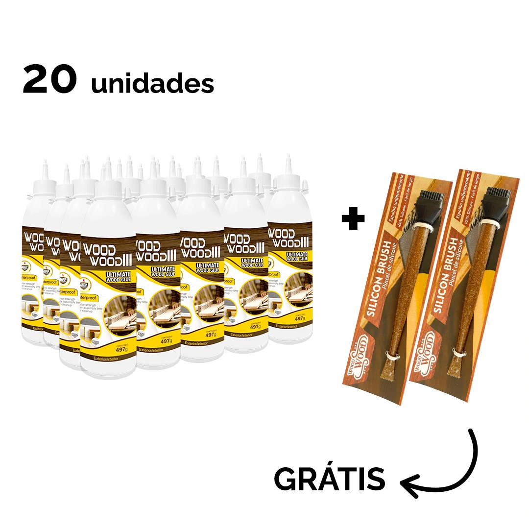 Kit Cola Para Madeira Wood Wood 3 497g - 20 Unidades