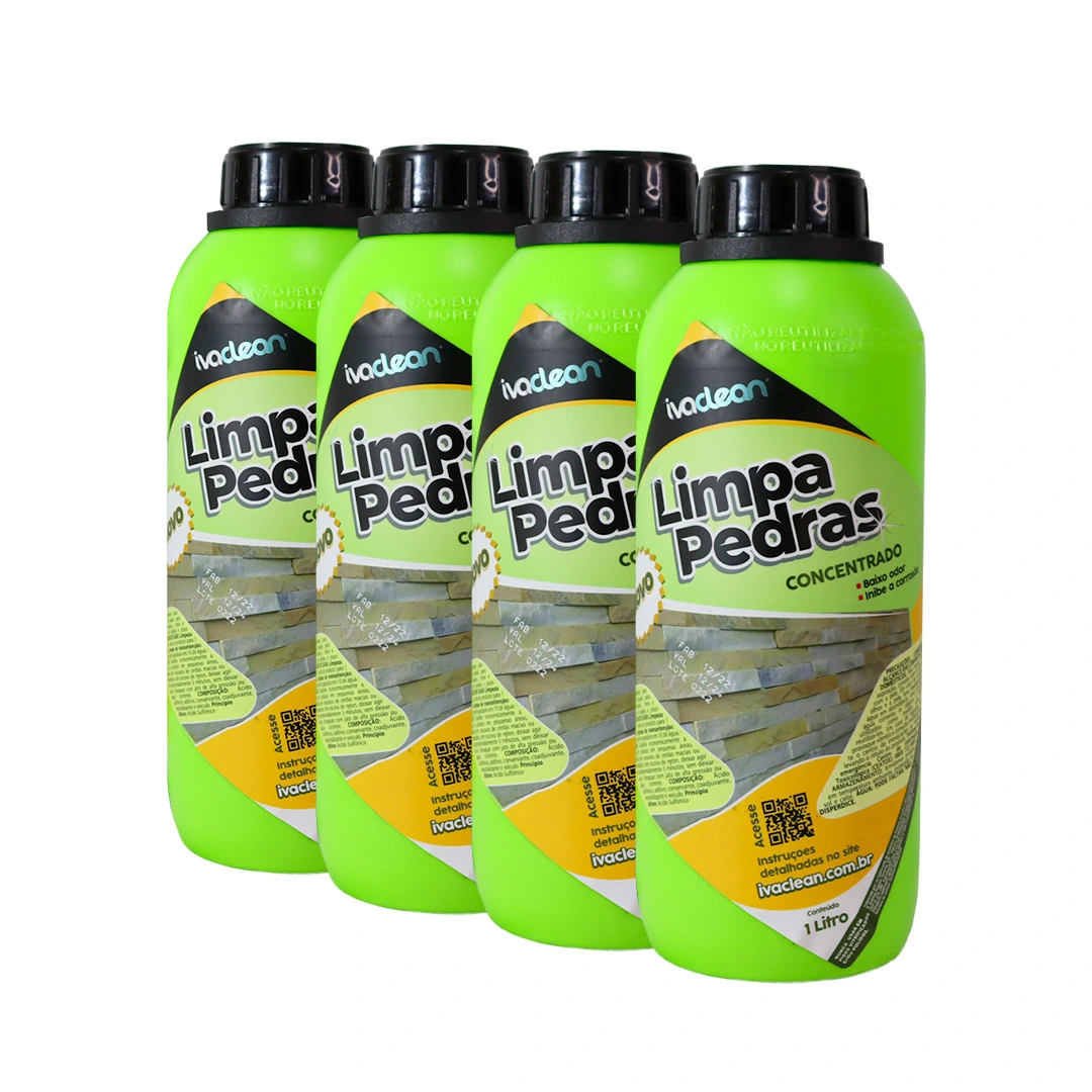 Kit Limpa Pedras Biodegradável Ivaclean 1l - 4 Unidades
