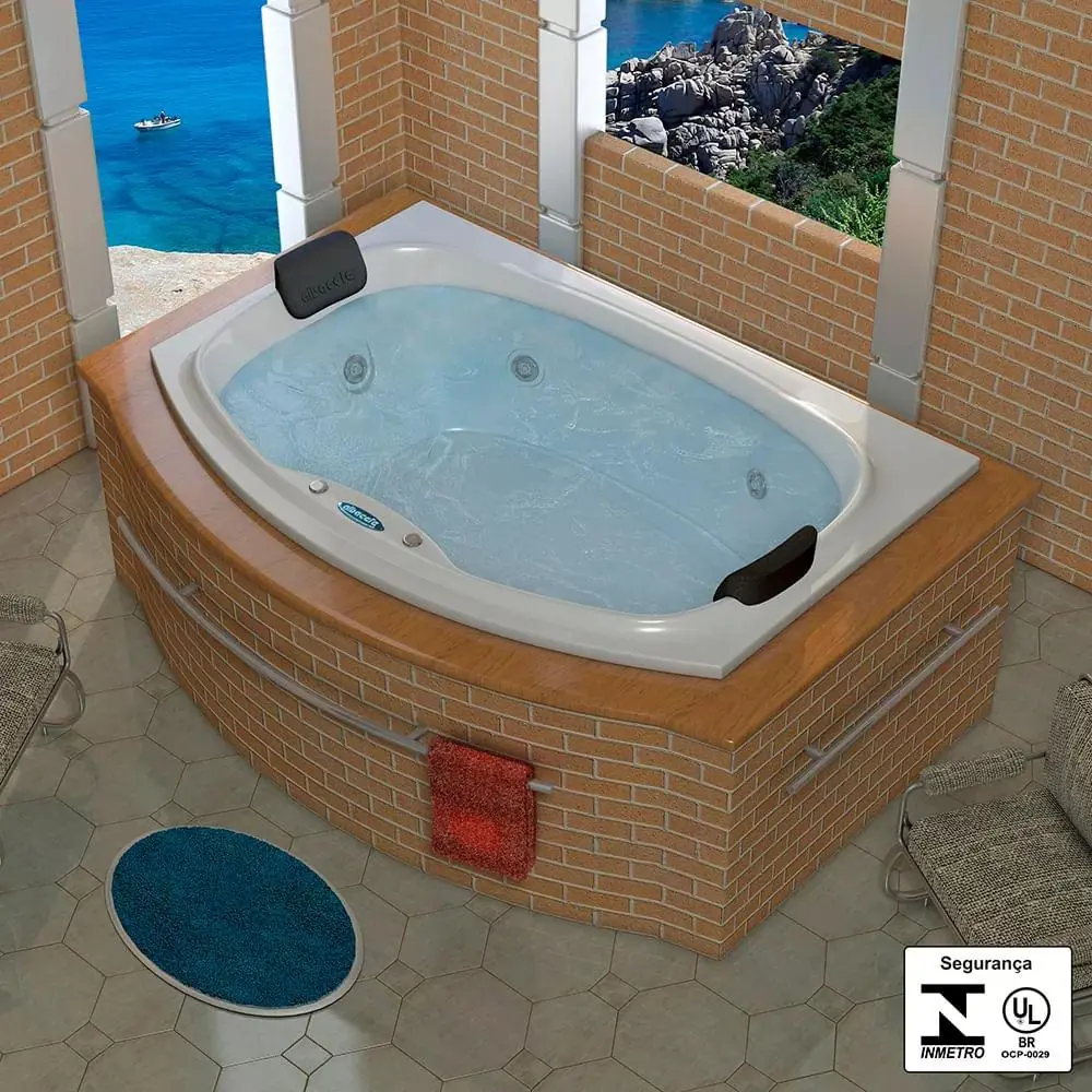 Banheira Marbella 8000 Dupla Slim 183x128x100 Ad-8 Gel Coat Albacete