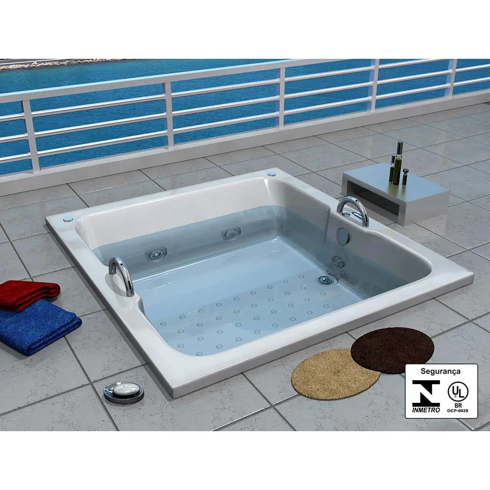 Banheira Caribe Slim 1,35x1,30x0,45 Gel Coat Albacete