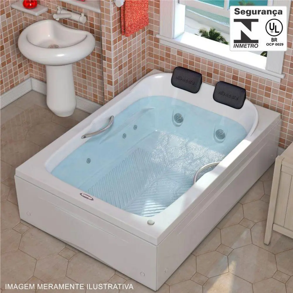 Banheira Córdoba Dupla Slim 150x110x40 M Gel Coat Especial Albacete