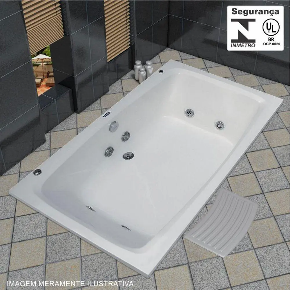 Banheira Marbella 2000 Dupla H-2 Premium 176x110 H-2 Gel Coat Albacete