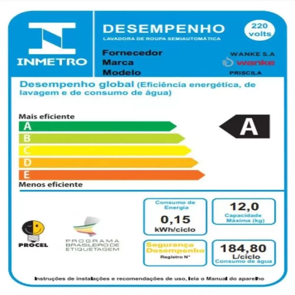 Lavadora Priscila 12kg Preta
