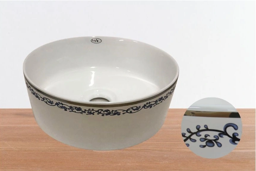Cuba pia para banheiro lavabo, de Sobrepor Porcelana Vintage Provençal Redonda 30x12
