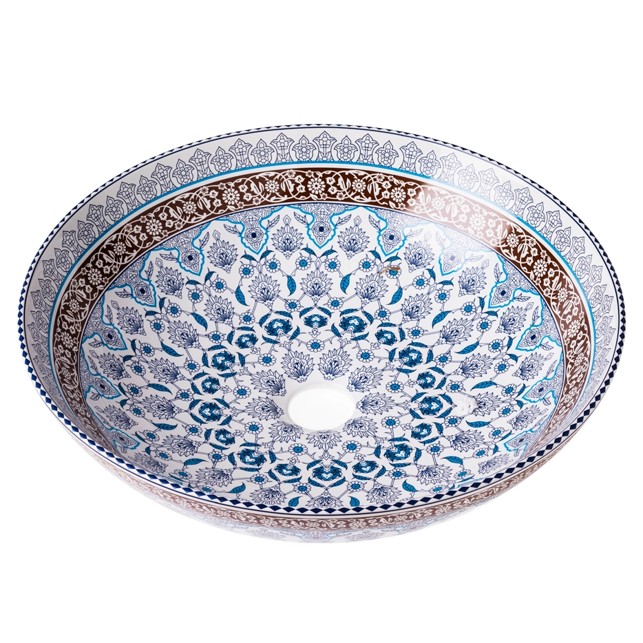 Cuba De Sobrepor Vintage Redonda Porcelana Blue Flower Luxo