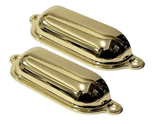 Kit Puxador Concha Vintage Retro Dourado Ouro 2 Unidades